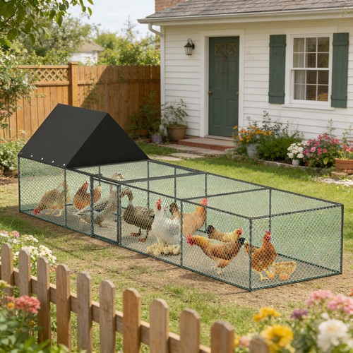 Covered chicken run - covered, in